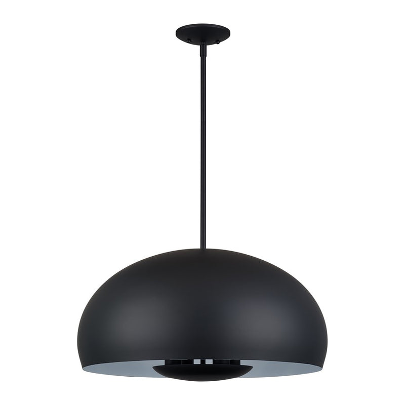 Livex Domma 4Lt Pendant, Black/Black Steel/Shiny White