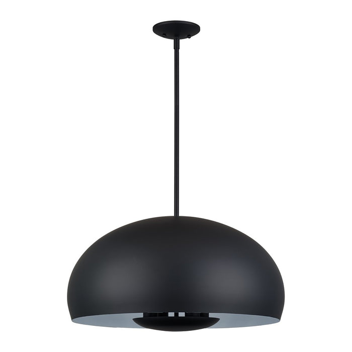 Livex Domma 4Lt Pendant, Black/Black Steel/Shiny White