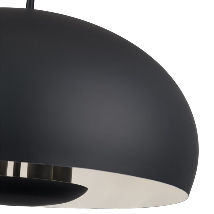Livex Domma 4Lt Pendant, Black/Black Steel/Shiny White
