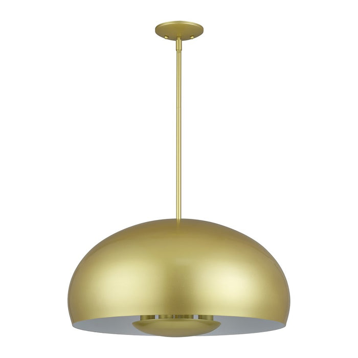 Livex Domma 4Lt Pendant, Soft Gold/Soft Gold Steel/Shiny White