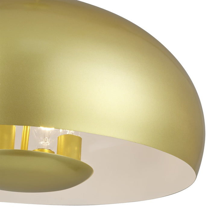 Livex Domma 4Lt Pendant, Soft Gold/Soft Gold Steel/Shiny White