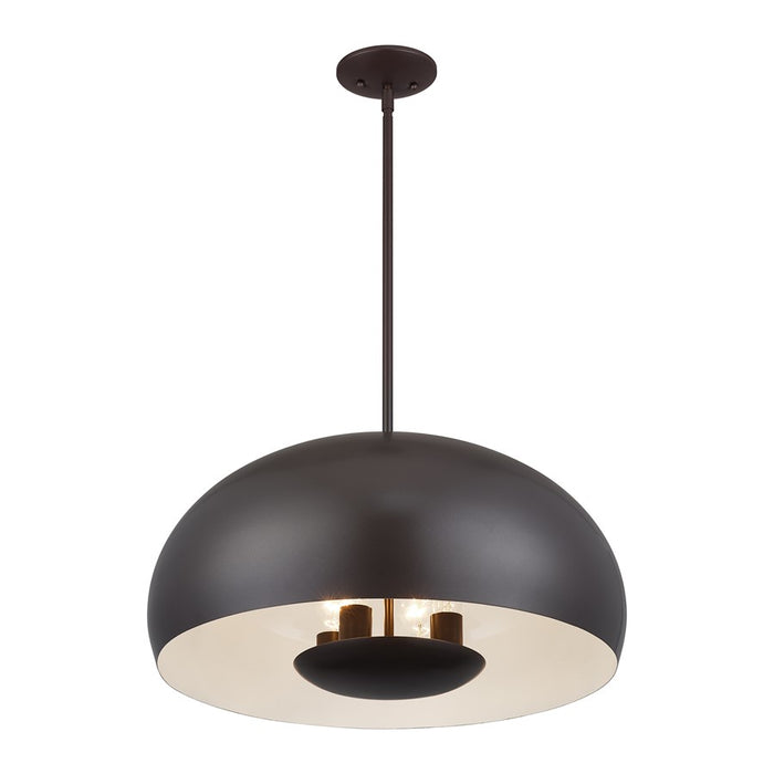 Livex Domma 4Lt Pendant, Bronze/Bronze Steel/Shiny White
