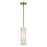 Livex Monroe 1Lt 8" Mini Pendant, Brass/Oatmeal/White