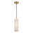 Livex Monroe 1Lt 8" Mini Pendant, Brass/Oatmeal/White