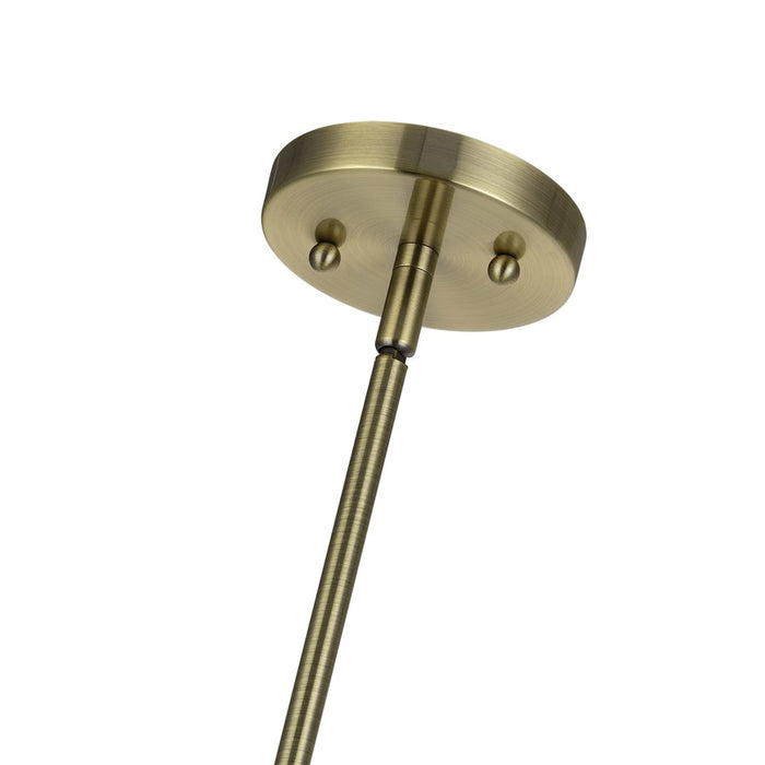 Livex Monroe 1Lt 8" Mini Pendant, Brass/Oatmeal/White