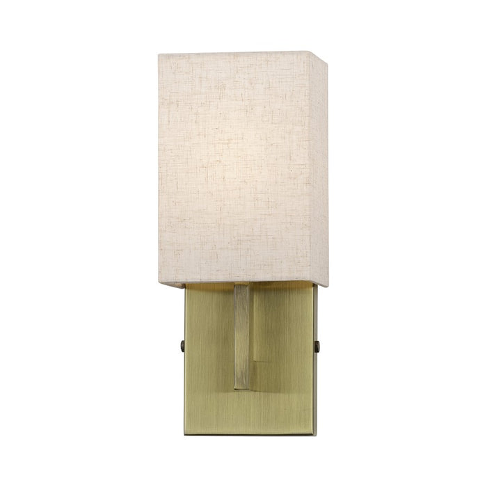 Livex Monroe 1Lt ADA Sconce, Brass/Oatmeal/White
