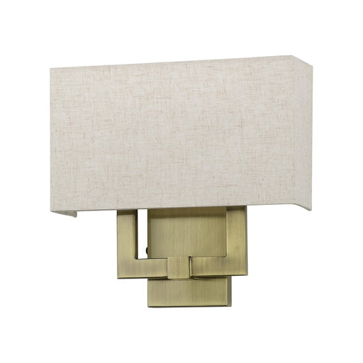 Livex Monroe 2Lt ADA Sconce, Brass/Oatmeal/White