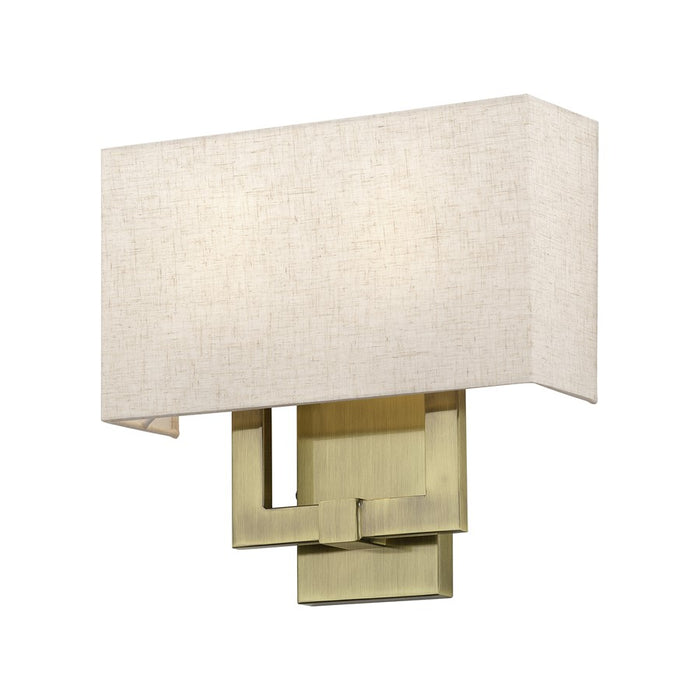 Livex Monroe 2Lt ADA Sconce, Brass/Oatmeal/White