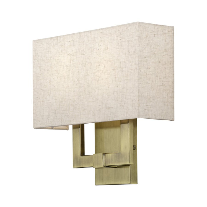 Livex Monroe 2Lt ADA Sconce, Brass/Oatmeal/White