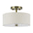 Livex Monroe 2Lt 11" Dia Semi-Flush, Brass/Oatmeal/White