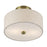 Livex Monroe 2Lt 11" Dia Semi-Flush, Brass/Oatmeal/White