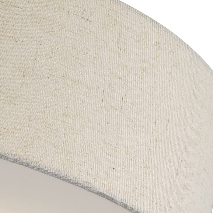 Livex Monroe 2Lt 11" Dia Semi-Flush, Brass/Oatmeal/White