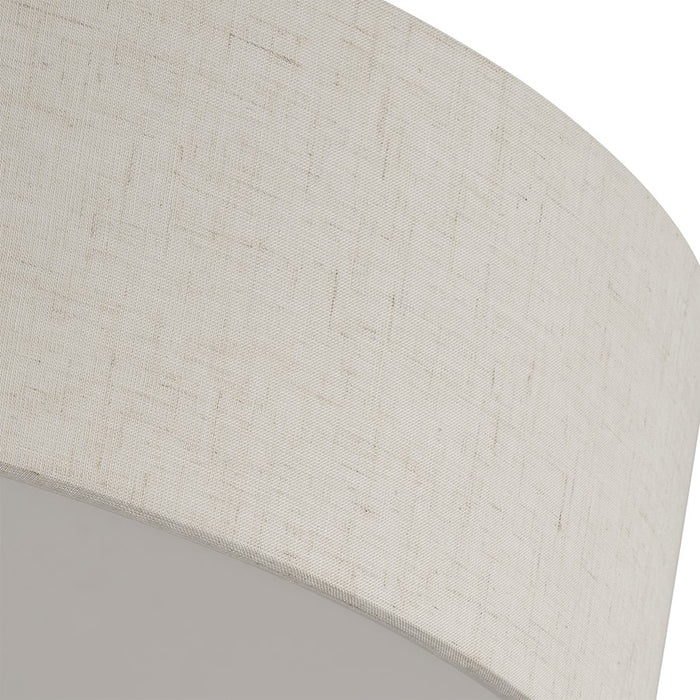 Livex Monroe 2Lt 11" Dia Semi-Flush, Brass/Oatmeal/White