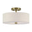 Livex Monroe 2Lt 13" Dia Semi-Flush, Brass/Oatmeal/White - 52134-01