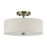 Livex Monroe 2Lt 13" Dia Semi-Flush, Brass/Oatmeal/White