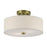 Livex Monroe 2Lt 13" Dia Semi-Flush, Brass/Oatmeal/White