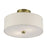 Livex Monroe 2Lt 13" Dia Semi-Flush, Brass/Oatmeal/White