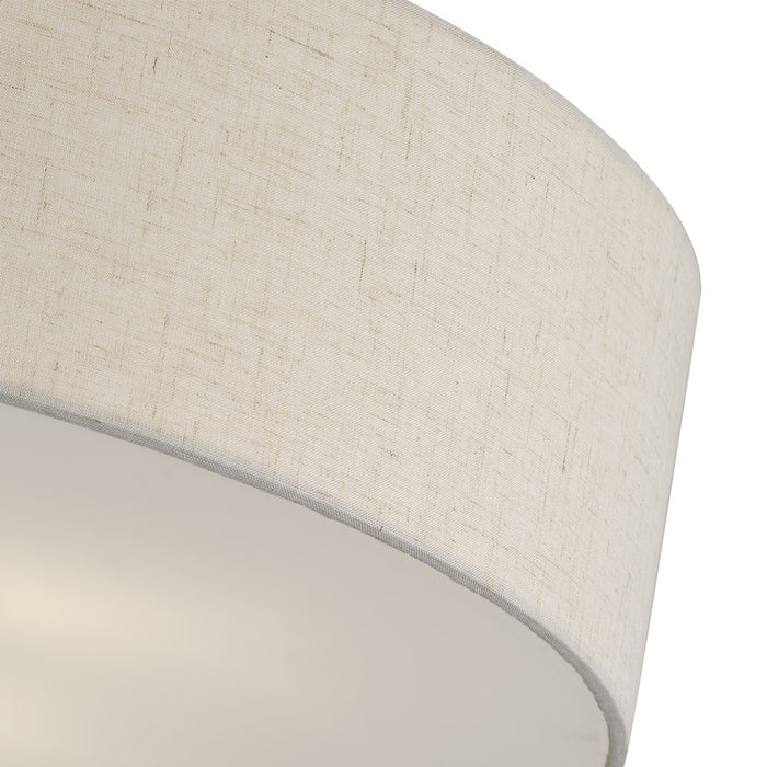 Livex Monroe 2Lt 13" Dia Semi-Flush, Brass/Oatmeal/White