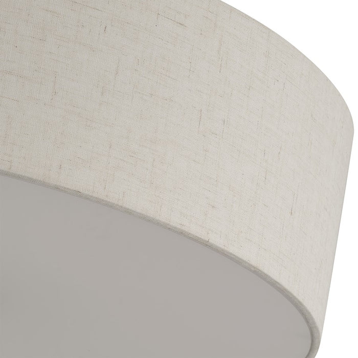 Livex Monroe 2Lt 13" Dia Semi-Flush, Brass/Oatmeal/White