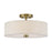 Livex Monroe 3Lt 15" Dia Semi-Flush, Brass/Oatmeal/White - 52135-01