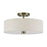 Livex Monroe 3Lt 15" Dia Semi-Flush, Brass/Oatmeal/White