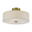 Livex Monroe 3Lt 15" Dia Semi-Flush, Brass/Oatmeal/White