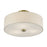 Livex Monroe 3Lt 15" Dia Semi-Flush, Brass/Oatmeal/White
