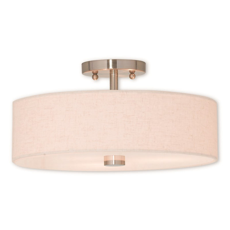 Livex Meridian Ceiling Mount, Oatmeal Color Hardback