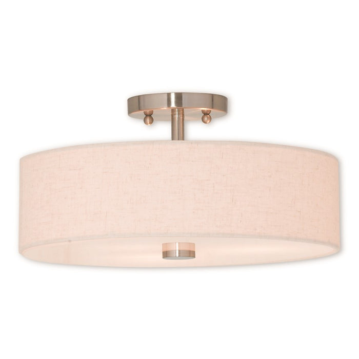 Livex Meridian Ceiling Mount, Oatmeal Color Hardback