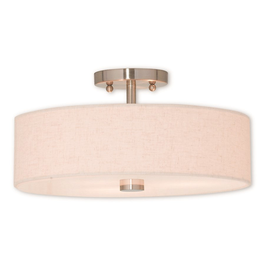 Livex Meridian Ceiling Mount, Oatmeal Color Hardback