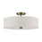 Livex Monroe 4Lt 18" Dia Semi-Flush, Brass/Oatmeal/White