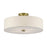 Livex Monroe 4Lt 18" Dia Semi-Flush, Brass/Oatmeal/White