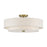 Livex Monroe 5Lt 9.5" Semi-Flush, Brass/Oatmeal/White - 52139-01