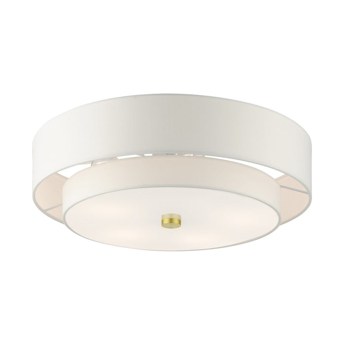 Livex Meridian 5 Light Semi Flush Mount, Brass