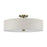 Livex Monroe 5Lt 9" Semi-Flush, Brass/Oatmeal/White