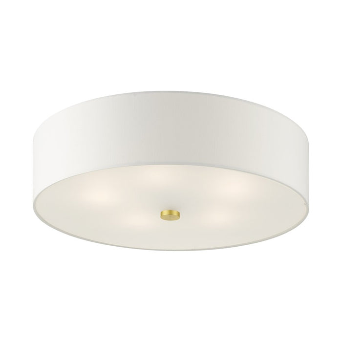 Livex Meridian 5 Light Semi Flush Mount, Satin Brass