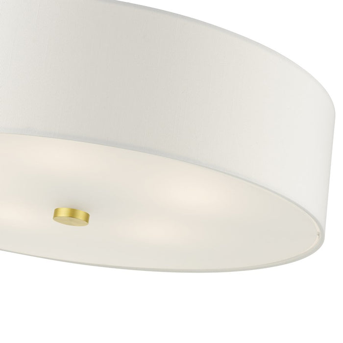 Livex Meridian 5 Light Semi Flush Mount, Satin Brass