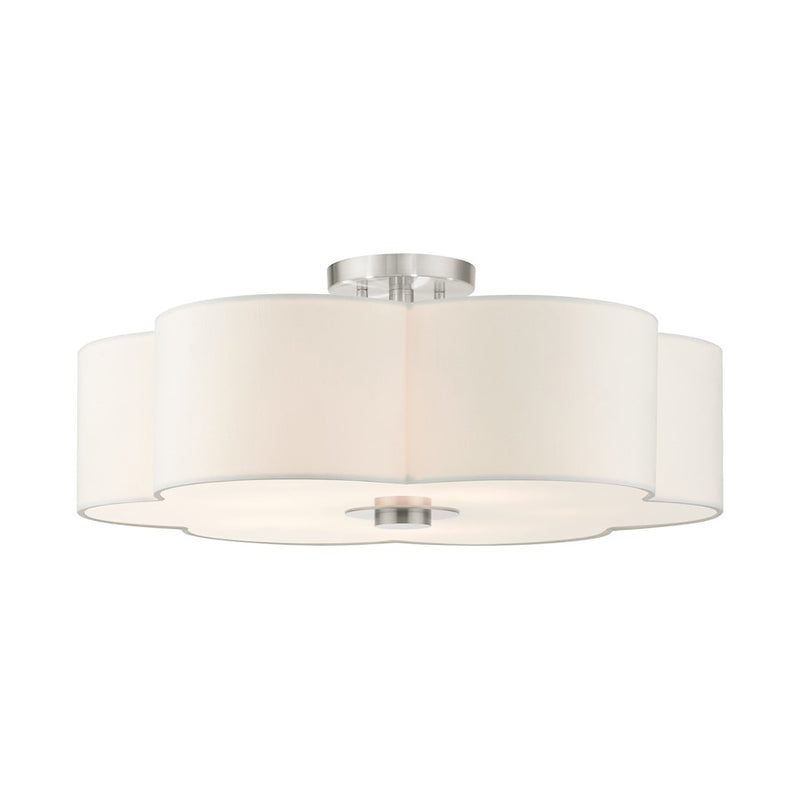Livex Chelsea Semi Flush Mount, Brushed Nickel