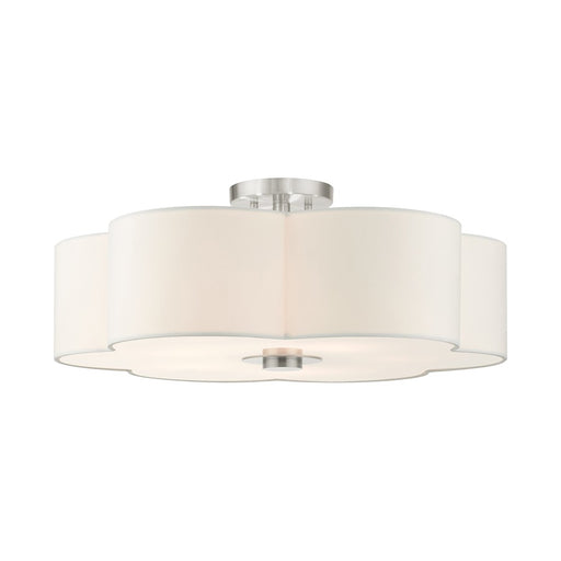 Livex Chelsea Semi Flush Mount, Brushed Nickel