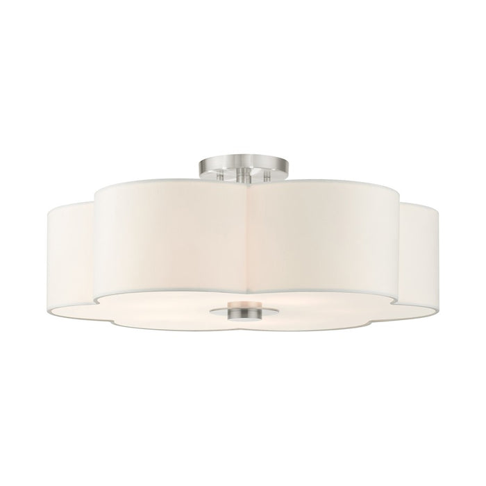 Livex Chelsea Semi Flush Mount, Brushed Nickel
