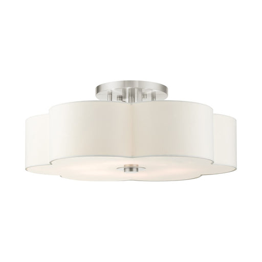 Livex Chelsea Semi Flush Mount, Brushed Nickel
