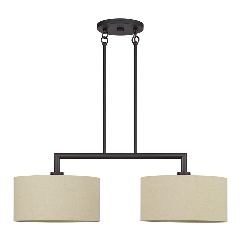 Livex Bellingham 2Lt Large Chandelier, Bronze/Parchment Hardback