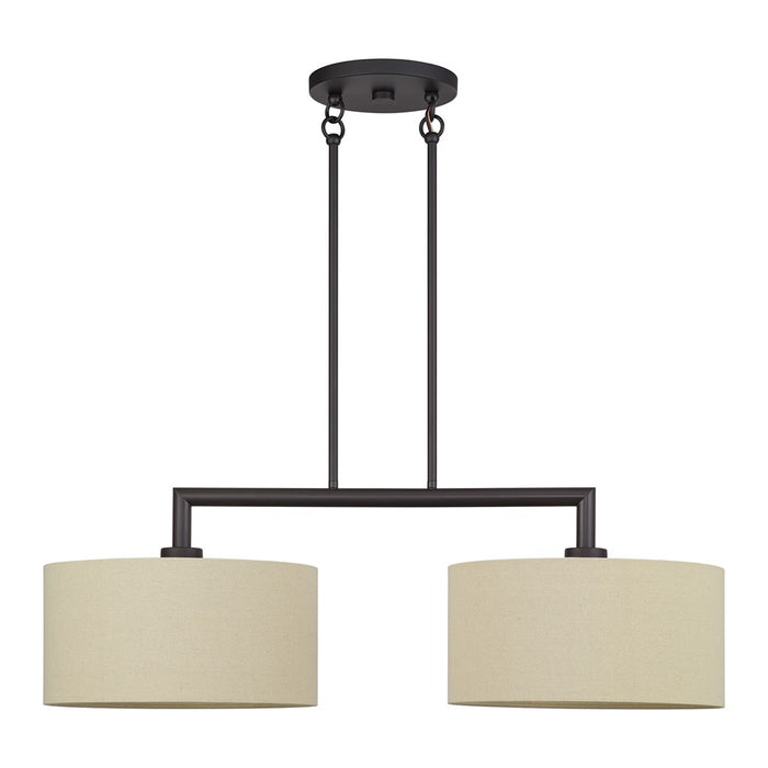 Livex Bellingham 2Lt Large Chandelier, Bronze/Parchment Hardback