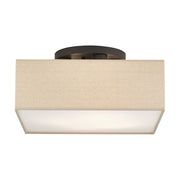 Livex Summit 4Lt Large Semi-Flush, Bronze/Parchment Hardback/White - 52273-07