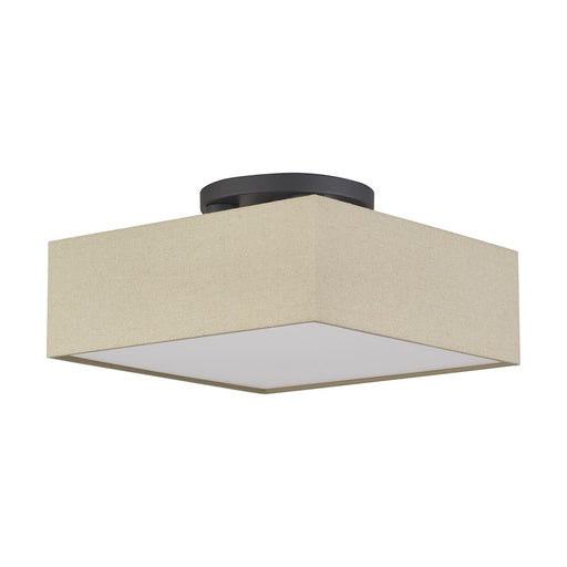 Livex Summit 4Lt Large Semi-Flush, Bronze/Parchment Hardback/White