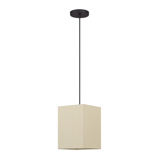 Livex Summit 1Lt Pendant, Bronze/Parchment Hardback/White