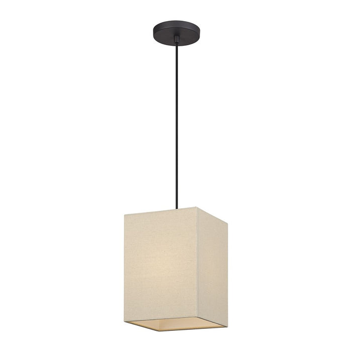Livex Summit 1Lt Pendant, Bronze/Parchment Hardback/White