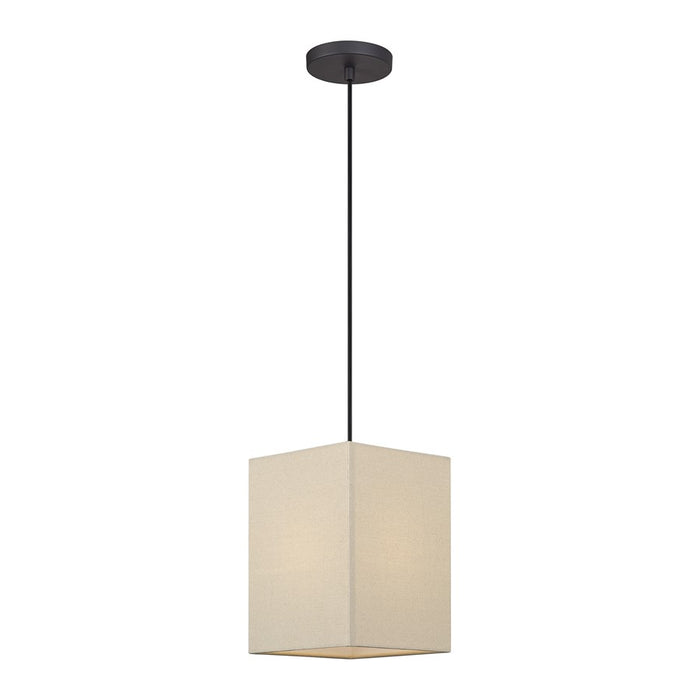 Livex Summit 1Lt Pendant, Bronze/Parchment Hardback/White