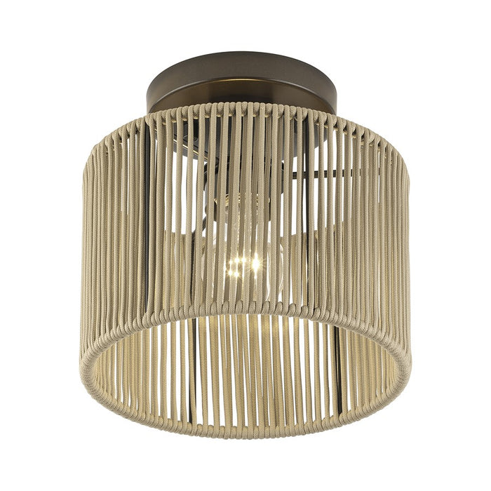 Livex Acordia 1Lt Small Semi-Flush, Bronze/Gold Polyester