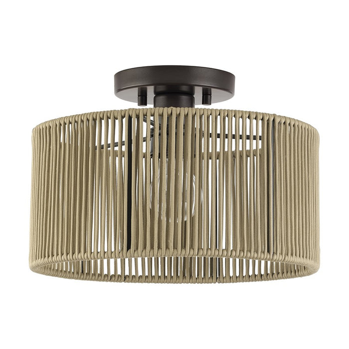 Livex Acordia 1Lt Medium Semi-Flush, Bronze/Gold Polyester